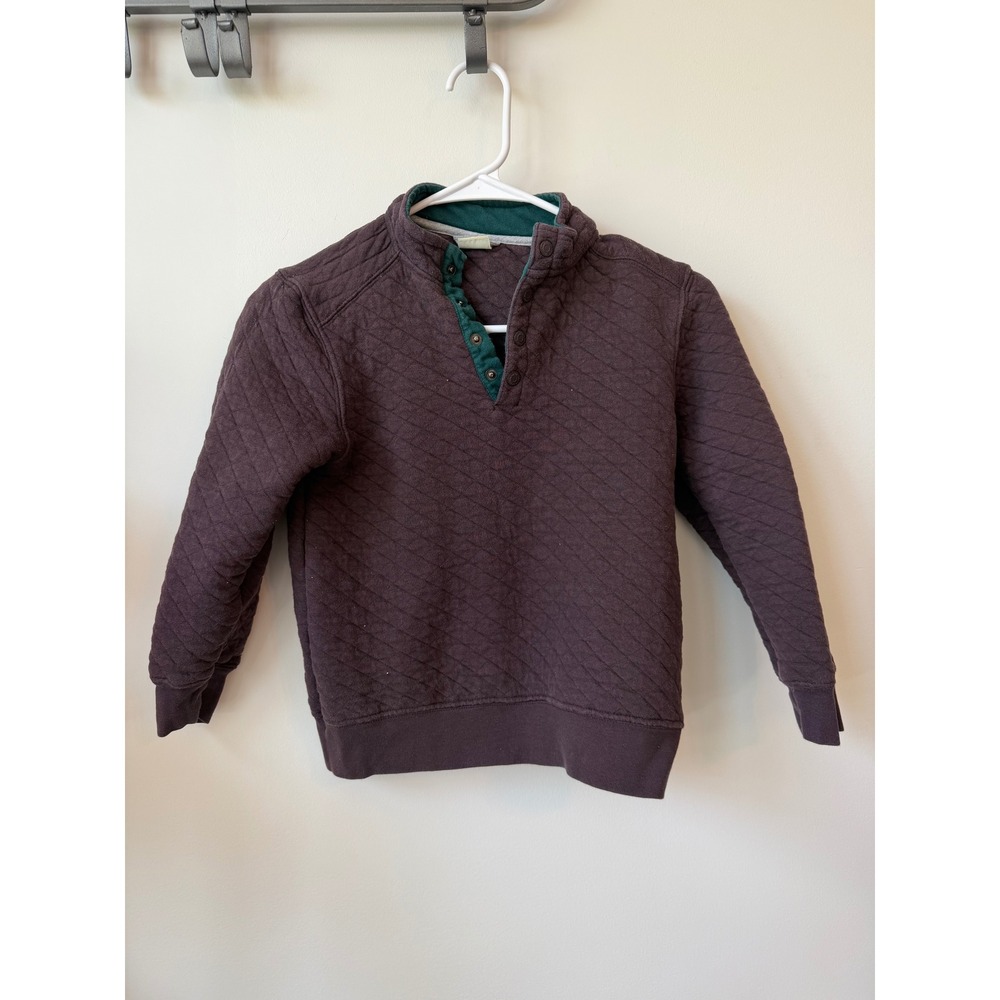 Telluride Clothing Co Quilted Snap Pullover Sweatshirt Plum Purple Boys Medium